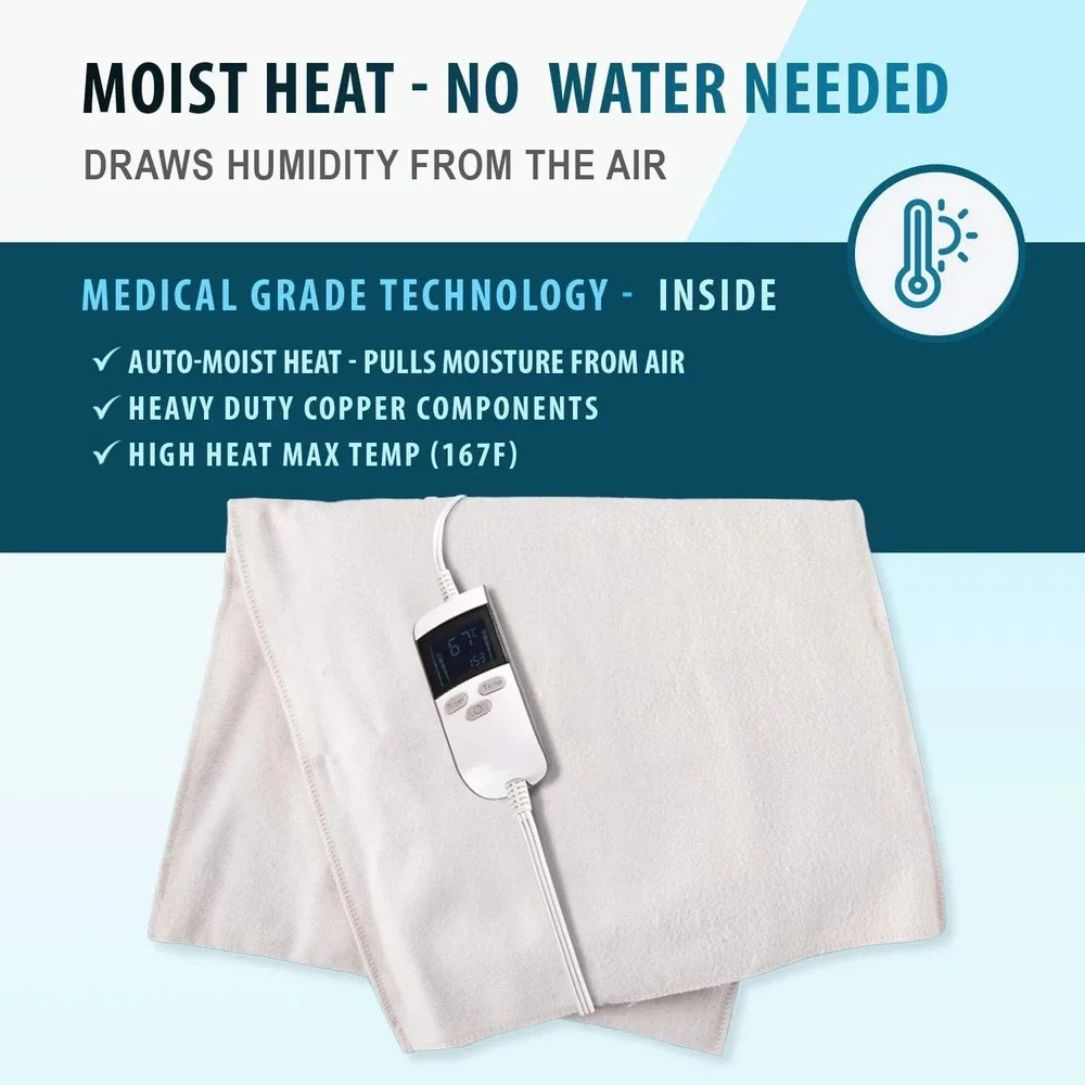 Thermorelief Extra Hot Moist Heating Pad with Auto Shut Off for Pain Relief King